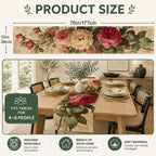Vintage Peony Flower Table Runner,13 x 70 Inch Linen Kitchen Dining Table Runner for Coffee Table Dresser Wedding Home Party Decor