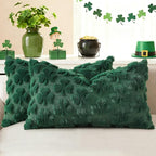 decorUhome St. Patrick’s Day Shamrock Green Pillow Covers 12x20 Inch Set of 2 by decorUhome