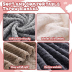 Newwiee 4 Pcs Flanne Fleece Throw Blanket - Image 2