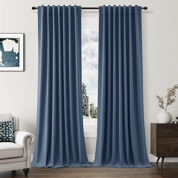Guken 100% Blackout Curtains 102 Inch Length 2 Panels Set by Guken