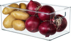 8 PACK Stackable Pantry Organizer Bins (3 Size) - Clear Fridge Organizer for Kitchen, Freezer, Refrigerator, Cabinet - Plastic Storage Container with Handle for Home