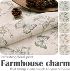 jinchan Floral Curtains Lined Linen Blend Curtain - Image 5