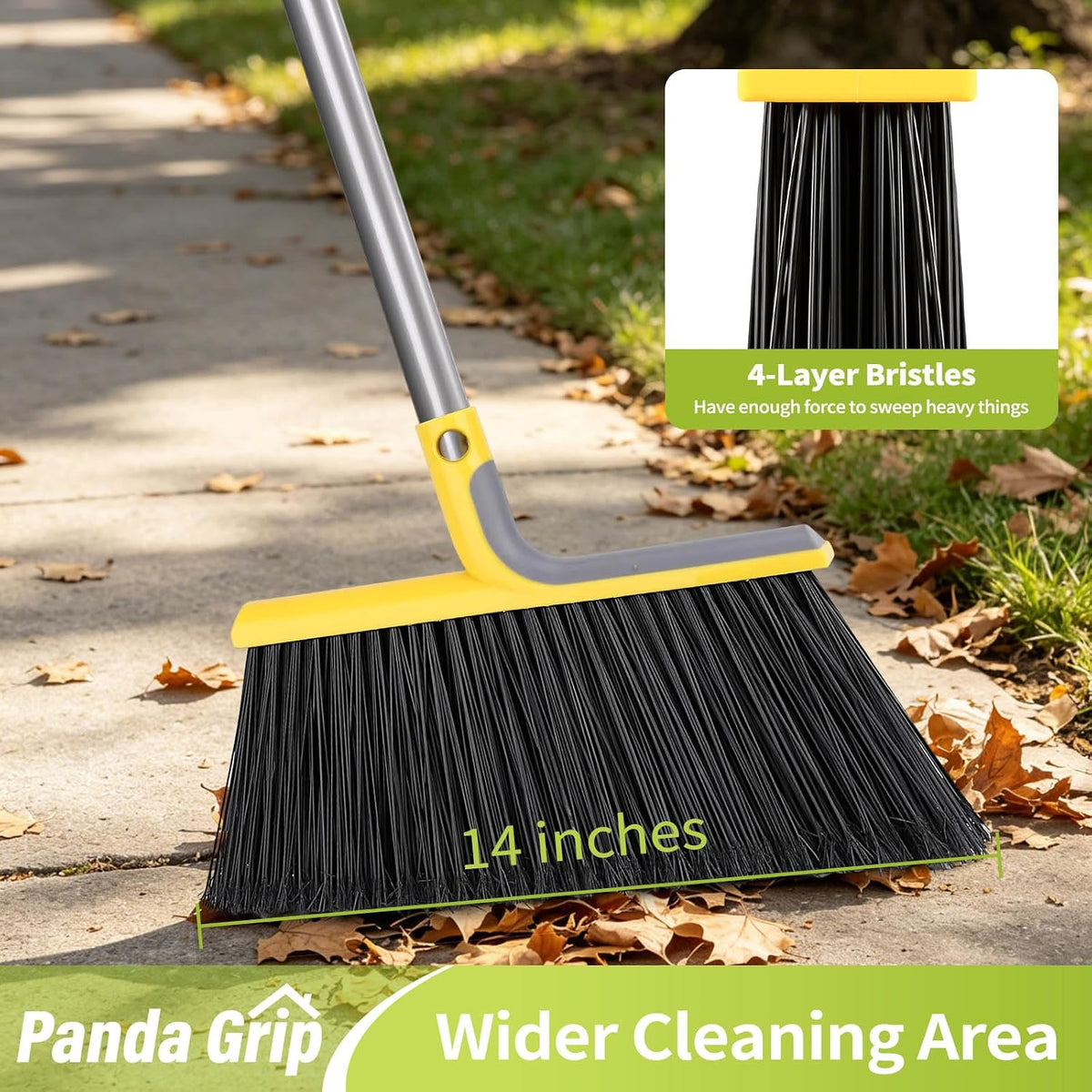 58" Heavy-Duty Commercial Broom, Outdoor Floor Cleaning Broom