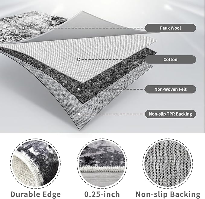 3x12 Washable Runner Rugs for Hallway: Long Abstract Runners for Entryway - Image 6
