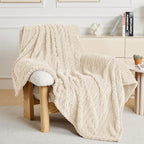 50x70 Inch Beige Throw Blanket - Image 6