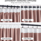 RYB HOME Dusty Pink Velvet Curtains 102 inches - Image 4