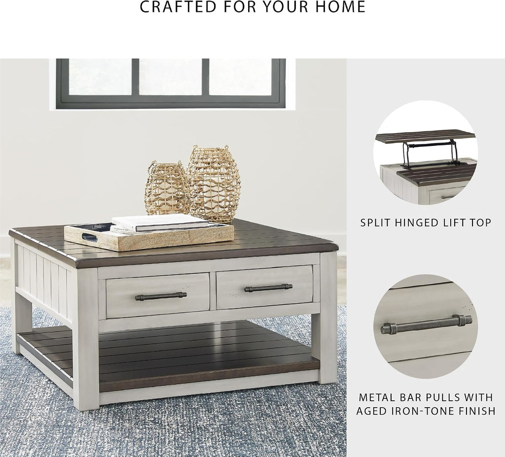 Signature Design by Ashley Lift-Top Coffee Table with Storage, Farmhouse