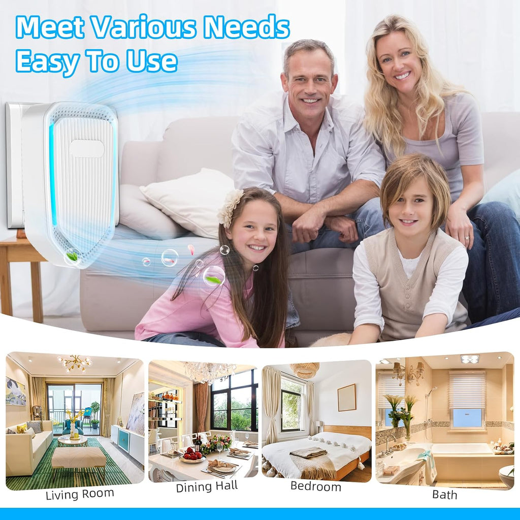 2026 Upgraded Air Ionizer Purifier for Home, Plug-in Negative Ion Generator Air Freshener for Bedroom Bathroom Kitchen Pet Room, Quiet Filterless Ionic Air Cleaner for Smoke Dust, 8 Pack