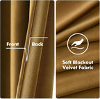 MIULEE Elegant Velvet Curtains Gold Grommet Curtains Fall Thermal Insulated - Image 3