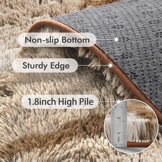 8x10 Ft Extra Large Shag Rugs for Living Room, Tie Dyed Ultra Soft Fluffy Furry - Image 5