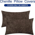 CaliTime Throw Pillow Covers Decorative 12 X 20 Inches Pack of 2 Cozy Chenille - Image 6