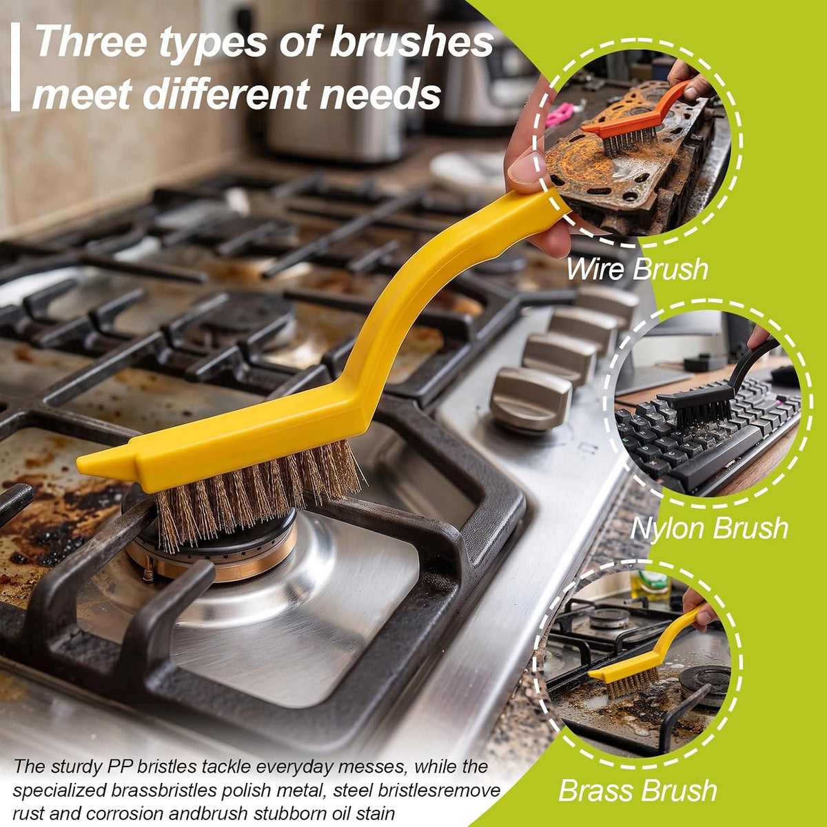 Crevice Cleaning Brush, 18 Pcs | Cleaning Brush | Hard Bristle Scrub