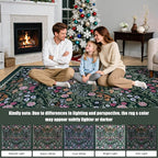 10x12 Area Rugs for Living Room: Floral Washable Rug Vintage Large Soft Boho - Image 9