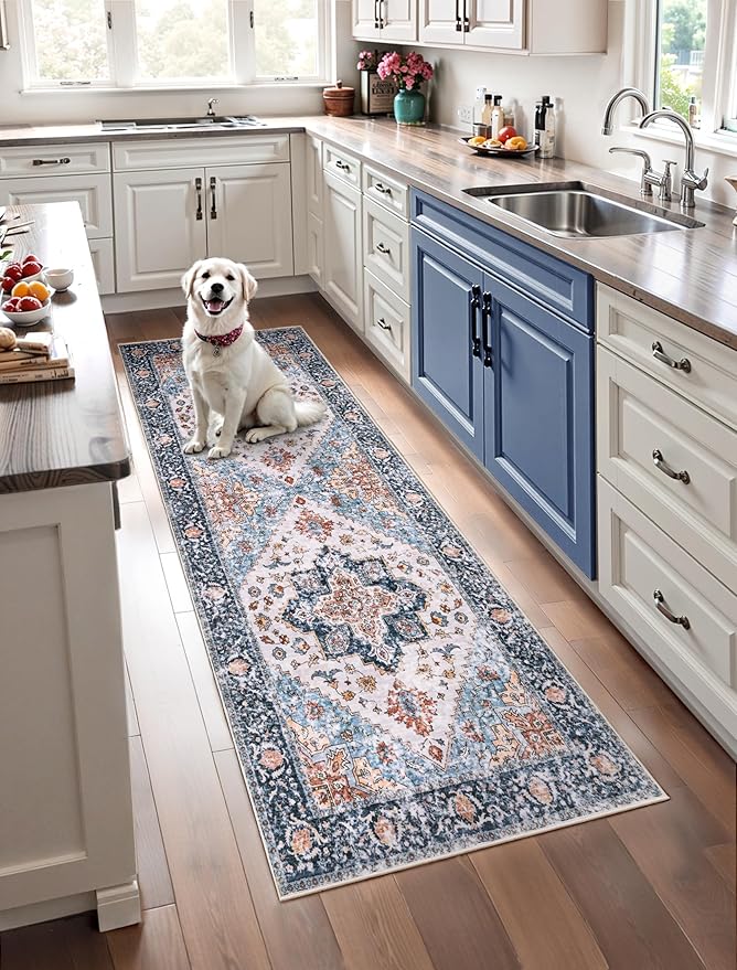 SERISSA Boho Kitchen Runner Rug, 3x7 Washable Non-Slip Runner Rug by SERISSAHomeDecorCollection