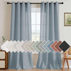 H.VERSAILTEX Linen Curtains Home Decorative Nickel Grommet Curtains Privacy by HVERSAILTEX