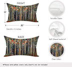 Rustic William Morris Inspired Autumn Forest Decor Pillow Covers 12x20 - Image 2