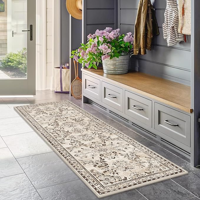 Yamaziot Washable Runner Rug 2x12 – Floral Non Slip Boho Hallway Runner Rug - Image 5
