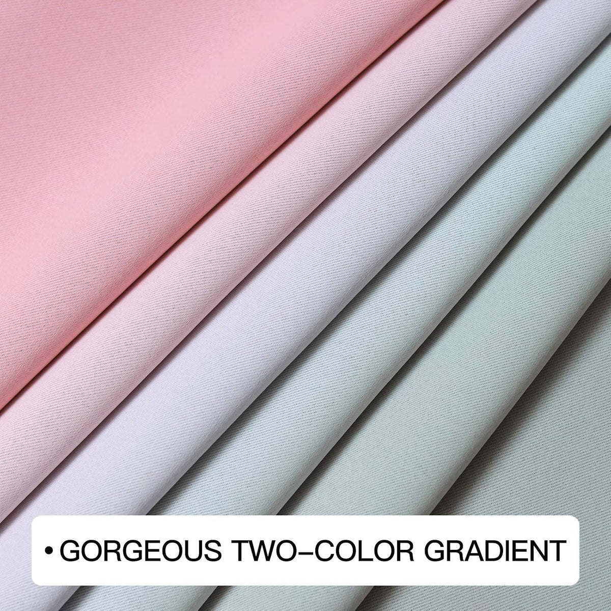 COSVIYA Grommet Ombre Room Darkening Curtains 96 inches Long for Kids/Girls Bedroom, Polyester Light Blocking Pink to Gray Gradient Window Drapes/Curtains for Living Room,2 Panels, 52x96 inches