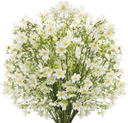 10 PCS Silk Flowers with Long Stems Artificial Flower for Tall Vase Outdoors Fake Babys Breath Bouquet Faux Floral Wedding Party Decoration Home Indoor Table Centerpiece Decor (Blue)