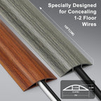 Cable Floor Cover LZEOY, 10ft Electrical Cord Cover, Wood Grey Floor Wire Cover, Soft PVC Floor Cable Covers for Cords, Electric Cord Covers for Floor for Home, Offices, Hotel, Outdoor