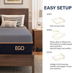 EGOHOME Queen 12" Copper Gel Memory Foam Mattress Pressure Relief Medium