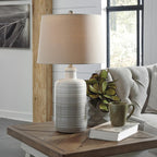 Signature Design by Ashley 25 in Ceramic Table Lamp Set of 2, Taupe