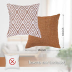 HPUK Decorative Throw Pillow Covers Set of 4 Geometric Design Linen Cushion - Image 3