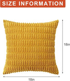 Pack of 2 Corduroy Decorative Throw Pillow Covers 18x18 InchSoft Boho Striped - Image 7
