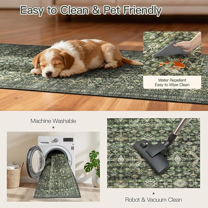 Lofus 2X 8 Area Rug for Hallways, Low Pile Soft Carpet Runner for Kitchen - Image 5