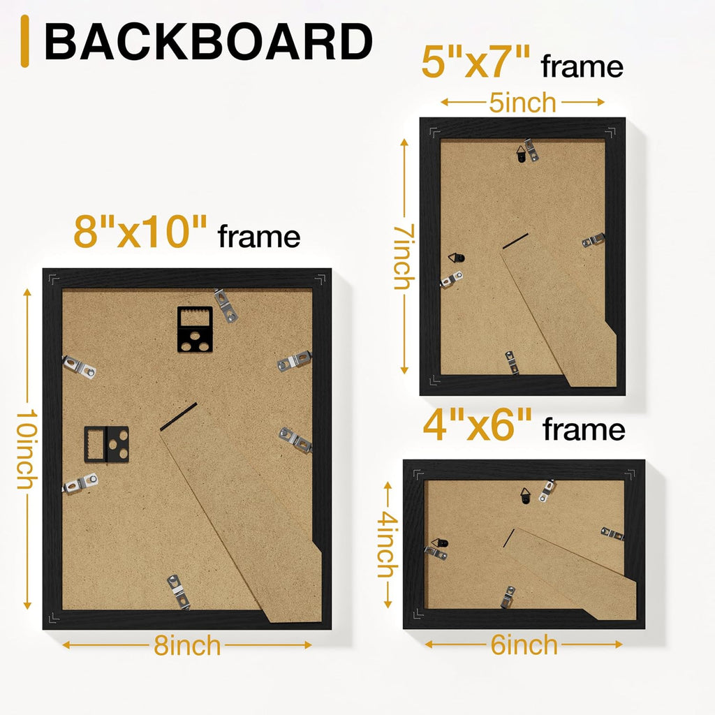Vittanly 10 Pack Picture Frames Collage Wall Decor, Black