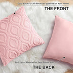 decorUhome Throw Pillow Covers 22x22 Inch Set of 2, Soft Plush Faux Wool Pink - Image 8