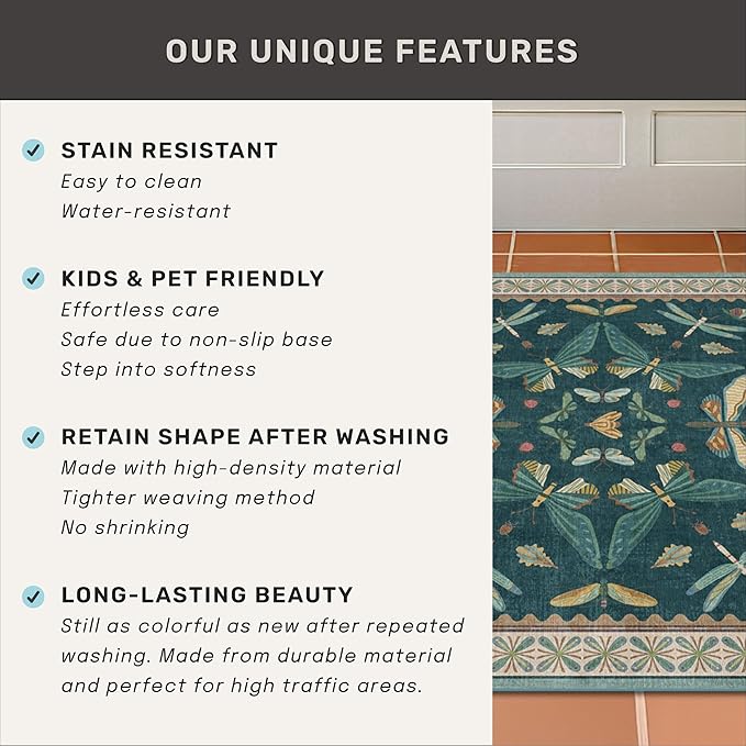 Hazo Haus Insect Teal Green 5x7 Area Rug - Image 7