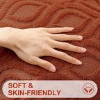 decorUhome Throw Pillow Covers 18x18 Inch Set of 2, Soft Plush Faux Wool Rust - Image 5
