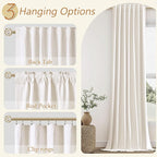 Guken Ivory 100% Blackout Curtains 84 Inch Length 2 Panels Set - Image 7