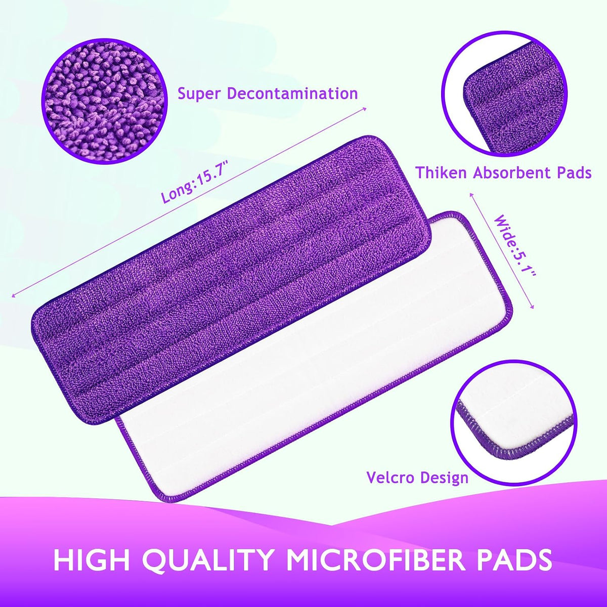 Reusable Power Mop Refill Pads Compatible with Swiffer PowerMop