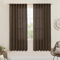 LAMIT Linen Curtains 68 Inch Length 2 Panels, Light Filtering Panels Back Tab by LAMIT