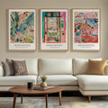 Large Framed Matisse Abstract Canvas Wall Art for Living Room, 3 Piece