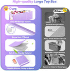 Extra Large Toy Box, Collapsible Toy Storage Organizer, 40"x16"x16", Purple