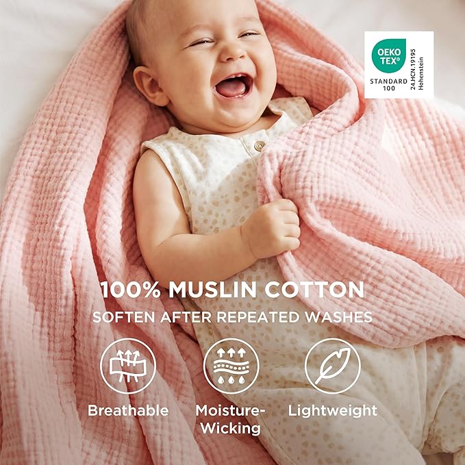 Bedsure 100% Cotton Muslin Blankets - Image 2