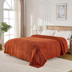 90x90 Inch Rust Queen Bed Blanket - Image 2
