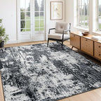 Washable Area Rugs Square 7ft Non-Slip Modern Abstract Soft - Image 2