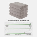 Madison Park 100% Zero Twist Cotton 4 Piece Bathroom Bath Towels, Grey