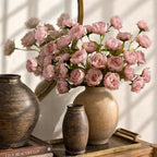 Waipfaru 6Pcs Pink Peony Artificial Flowers for Vase