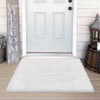 Small Area Rug for Bedroom 2x3ft Mini White Fluffy Rug Mat Bedside Throw Rug by JiaoBaba