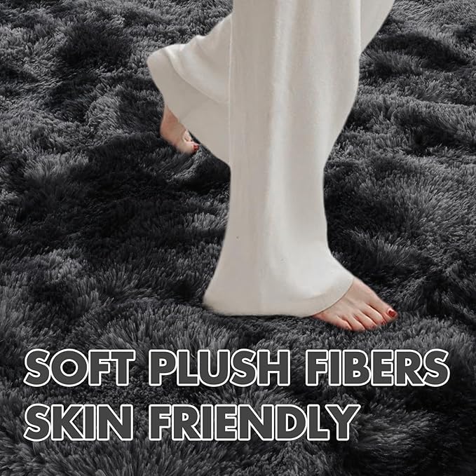 7x10 Ft Extra Large Shag Rugs for Living Room, Tie Dyed Ultra Soft Fluffy Furry - Image 4