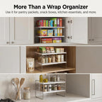 YAN & HIN 2 Pack Expandable Cabinet Organizer Shelf, 3-Tier Kitchen Cabinet Organizer for Tupperware & Food Container Storage, Adjustable Pantry Shelf Organizer for Bottles, Lids & Countertop