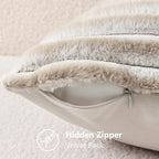 decorUhome Summer Cozy Faux Fur Throw Pillow Covers 16x16 Set of 2 Decorative - Image 8