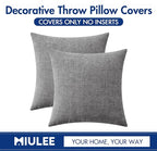 MIULEE Pack of 2 Couch Throw Pillow Covers 18x18 Inch Soft Dark Gray Chenille - Image 6