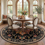 Area Rugs 7ft Washable Non-Slip, Floral Vintage Distress Print Pattern by RELEANY