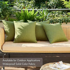 MIULEE Pack of 4 Decorative Solid Waterproof Throw Pillow Covers Linen Garden - Image 3